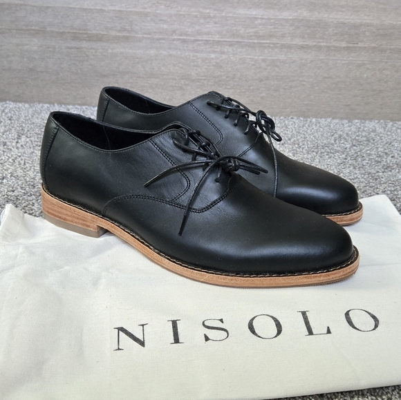 Nisolo Rey Everyday Oxford Men's Black Leather Shoes NEW size - Main Image